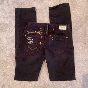 Nordstrom skinny black jeans with rhinestones embellishments